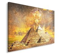 Feeby. Tableau Déco - 1 partie - 70x100 cm, Impression sur Toile Décoration Murale Image Imprimée, ÉGYPTE, PYRAMIDES, MODERN, MARRON