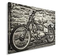 Feeby. Tableau Déco - 1 partie - 70x100 cm, Impression sur Toile Décoration Murale Image Imprimée, MOTO, BMW, AUTOMOBILE, NOIR ET BLANC