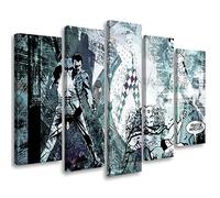 Feeby Tableau décoration 200x100 cm Abstraction Portrait Freddie Mercury Toile 5 parties Tableau Moderne Photo Chambre à Coucher Chanteuse Culture Pop Queen gris