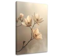 Feeby, Tableau Moderne, Fleurs beiges sur une brindille, 40x60