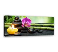 Feeby Tableau Photo composition zen Image décoration murale multicolore 70x25 cm