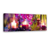 Feeby Tableau Photo composition zen Image décoration murale violet 70x25 cm