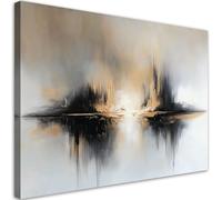 Feeby - Tableau sur Toile - Decoration Murale Peinture - Abstrait Beige Gris - 115x75 1partie - Tableaux chambre à coucher - Decoration Chambre - Impression sur Toile