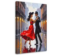Feeby - Tableau sur Toile - Decoration Murale Peinture - Couple amoureux Danse - 70x100 1partie - Tableaux chambre à coucher - Decoration Chambre - Impression sur Toile