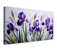 Feeby - Tableau sur Toile - Decoration Murale Peinture - Iris violets - 100x50 1partie - Tableaux chambre à coucher - Decoration Chambre - Impression sur Toile