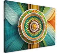 Feeby - Tableau sur Toile - Decoration Murale Peinture - Mandala Symbole zen - 115x75 1partie - Tableaux chambre à coucher - Decoration Chambre - Impression sur Toile