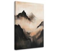 Feeby - Tableau sur Toile - Decoration Murale Peinture - Montagnes Paysage Abstraction - 40x60 1partie - Tableaux chambre à coucher - Decoration Chambre - Impression sur Toile