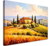 Feeby - Tableau sur Toile - Decoration Murale Peinture - Toscane Paysage Vue - 60x40 1partie - Tableaux chambre à coucher - Decoration Chambre - Impression sur Toile