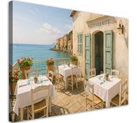 Feeby - Tableau sur Toile - Decoration Murale Peinture - Vue sur un restaurant italien - 115x70 1partie - Tableaux chambre à coucher - Decoration Chambre - Impression sur Toile