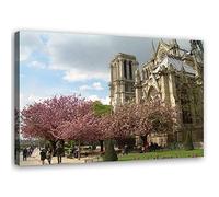 Feeby Tableau sur toile XXL Cathédrale Art Image Deco Paris multicolore 115x75 cm