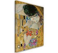 Feeby Tableau toile Le Baiser Image Photo Gustav Klimt or 40x60 cm