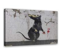 Feeby Tableau toile Si Les Graffitis Ont Changé Quelque Chose 30x20 cm Image Photo Art De La Rue Murale Banksy gris