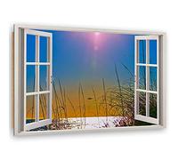 Feeby Tableau XXL nature Image Déco Imprimé Fenetre Vue 3D bleu 120x80 cm