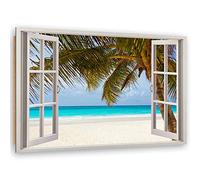 Feeby Tableau XXL paysage Image Déco Imprimé Fenetre Vue 3D multicolore 120x80 cm