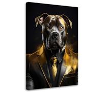 Feeby - Tableaux - Deco Tableau Murale - Chien Animaux en costume - 40x60 1partie - Pour la Chambre et le Salon - Pour Chaque Pièce de Votre Appartement - Toiles pour le bureau