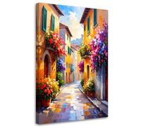Feeby - Tableaux - Deco Tableau Murale - Coloré Beau Italie Rues - 40x60 1partie - Pour la Chambre et le Salon - Pour Chaque Pièce de Votre Appartement - Toiles pour le bureau
