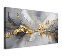 Feeby - Tableaux - Deco Tableau Murale - Glamour doré Abstraction - 120x60 1partie - Pour la Chambre et le Salon - Pour Chaque Pièce de Votre Appartement - Toiles pour le bureau