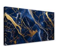 Feeby - Tableaux - Deco Tableau Murale - Marbre bleu avec des éléments dorés - 120x60 1partie - Pour la Chambre et le Salon - Pour Chaque Pièce de Votre Appartement - Toiles pour le bureau