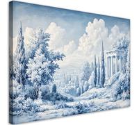 Feeby - Tableaux - Deco Tableau Murale - Paysage antique Bleu - 120x80 1partie - Pour la Chambre et le Salon - Pour Chaque Pièce de Votre Appartement - Toiles pour le bureau
