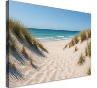 Feeby - Tableaux - Deco Tableau Murale - Plage Mer Dunes Shabby Chic - 60x40 1partie - Pour la Chambre et le Salon - Pour Chaque Pièce de Votre Appartement - Toiles pour le bureau