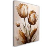 Feeby - Tableaux - Deco Tableau Murale - Tulipes Bouquet de fleurs en sépia - 70x115 1partie - Pour la Chambre et le Salon - Pour Chaque Pièce de Votre Appartement - Toiles pour le bureau