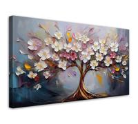 Feeby - Tableaux Decoratifs - Tableau Salon Grand Format - Abstraction colorée de l'arbre de vie - 100x50 1partie - Tableau Decoration Murale - Toile Imprimée - Impression sur Toile Peinture