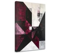 Feeby - Tableaux Decoratifs - Tableau Salon Grand Format - Abstraction dans les tons bordeaux - 40x60 1partie - Tableau Decoration Murale - Toile Imprimée - Impression sur Toile Peinture