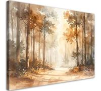 Feeby - Tableaux Decoratifs - Tableau Salon Grand Format - Forêt brumeuse en automne - 45x30 1partie - Décoration Chambre - Toile Imprimée Intissé Decoration Murale