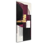 Feeby - Tableaux Decoratifs - Tableau Salon Grand Format - Géométrique abstrait dans les tons bordeaux - 40x120 1partie - Tableau Decoration Murale - Toile Imprimée - Impression sur Toile Peinture