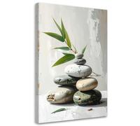 Feeby - Tableaux Decoratifs - Tableau Salon Grand Format - Pierres zen spa - 30x45 1partie - Décoration Chambre - Toile Imprimée Intissé Decoration Murale