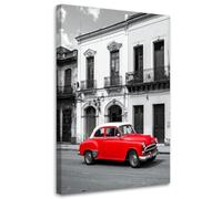 Feeby - Tableaux Decoratifs - Tableau Salon Grand Format - Rue à La Havane Cuba - 80x120 1partie - Tableau Decoration Murale - Toile Imprimée - Impression sur Toile Peinture