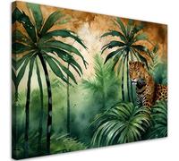 Feeby - Tableaux Decoratifs - Tableau Salon Grand Format - Tigre dans la jungle Animaux Abstraction - 100x70 1partie - Tableau Decoration Murale - Toile Imprimée - Impression sur Toile Peinture