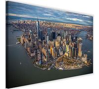Feeby Toile Peinture XXL New York 115x75 cm 1 Pièce Moderne Impression Artistique Qualité Photographique Décoration Murale Salon Chambre Cuisine Bureau Couloir Manhattan City Coloré
