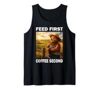 Feed First Coffee Second Ours Fermier Papa Agriculture Débardeur