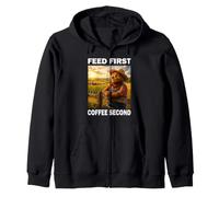 Feed First Coffee Second Ours Fermier Papa Agriculture Sweat à Capuche