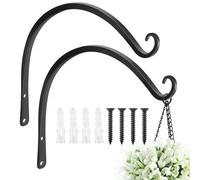 FEED GARDEN Lot de 2 crochets muraux à suspendre pour plantes, 35,6 cm, support décoratif droit pour plantes à oiseaux, carillons, paniers de fleurs, tapis de yoga, utilisation en intérieur/extérieur,