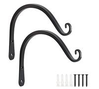 FEED GARDEN Lot de 2 crochets muraux de 20,3 cm, support décoratif droit pour plantes à suspendre, mangeoires à oiseaux, carillons, paniers de fleurs, tapis de yoga, utilisation en