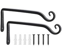 FEED GARDEN Lot de 2 crochets muraux de 25,4 cm, support décoratif droit pour plantes à suspendre, mangeoires à oiseaux, carillons, paniers de fleurs, tapis de yoga, utilisation en