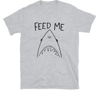 Feed Me Fear of The Shark Jawesome Sea You Later Nice to Eat You Mandibulas Tiburon Jaws T-T-Shirts à Manches Courtes(Large)