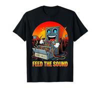 Feed The Sound Câbles Audio Amusants Haut-parleurs et Musique T-Shirt