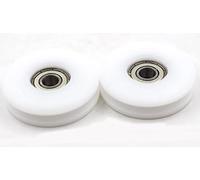 feedal Lot de 2 poulies à roulement à billes en nylon avec rainure en U de 50 mm pour levage de corde de 6, 8,10 mm, roues de poulie à roulement 608zz