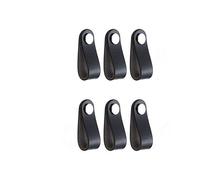 feedal Lot de 6 poignées en cuir véritable beige de 7 cm pour tiroirs de commode et armoire à trou unique (noir)