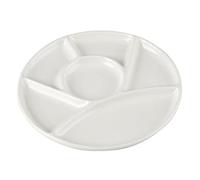 feedal Palette de mélange de peinture aquarelle en porcelaine et céramique 7 puits en forme de marguerite pour eau, huile ou acrylique (rond, 20 cm) Blanc FD-5