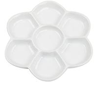 feedal Palette de mélange de peinture aquarelle en porcelaine et céramique en forme de marguerite pour eau, huile ou peinture acrylique (8.5 cm)