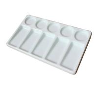 feedal Palette de peinture aquarelle rectangulaire en céramique 10 puits Anti-fuite Palette de peinture pour eau, huile et acrylique (20 cm)