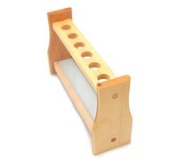 feedal Support pour tubes à essai en bois avec trou de 21 mm - Support en bois pour chimie et épices - Tubes à essai de laboratoire (25 ml - 6 emplacements)