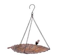 Feeder À Oiseaux À Chaîne De Feuilles, Plateau De Bol À Oiseaux Suspendu, Plat De Mangeoire En Extérieur, Avec Chaînes Résistantes À La Rouille, Bague Suspendue Stable, 30x29x3 Cm, Pour Les Arbres, Le