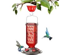 Feeder de colibri décoratif - 6 ports d'alimentation de style pétale, système de garde d'abeilles, alimentation en plein air en plein air | Creative Park Hummingbird Food Feeder for Terrace, Porch, Ga