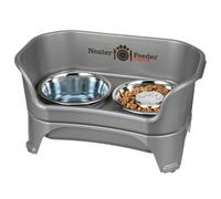 Feeder Netter - Modle Express avec bol d'alimentation lente - Bols pour chiens l'preuve du gchis (gris m / l) fabriqus aux tats-Unis - san