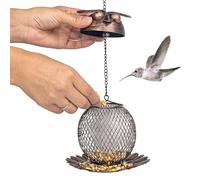 Feeders Wild Bird - Chargeur en forme de de grande capacité | Conception d'épreuve d'écureuil vintage en métal, mangeoire d'oiseau de fenêtre décorative pour Finch Bluebird, Sparrow Birding et